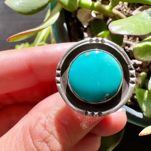 General Thomas Turquoise Shadow Box Ring - Size 6