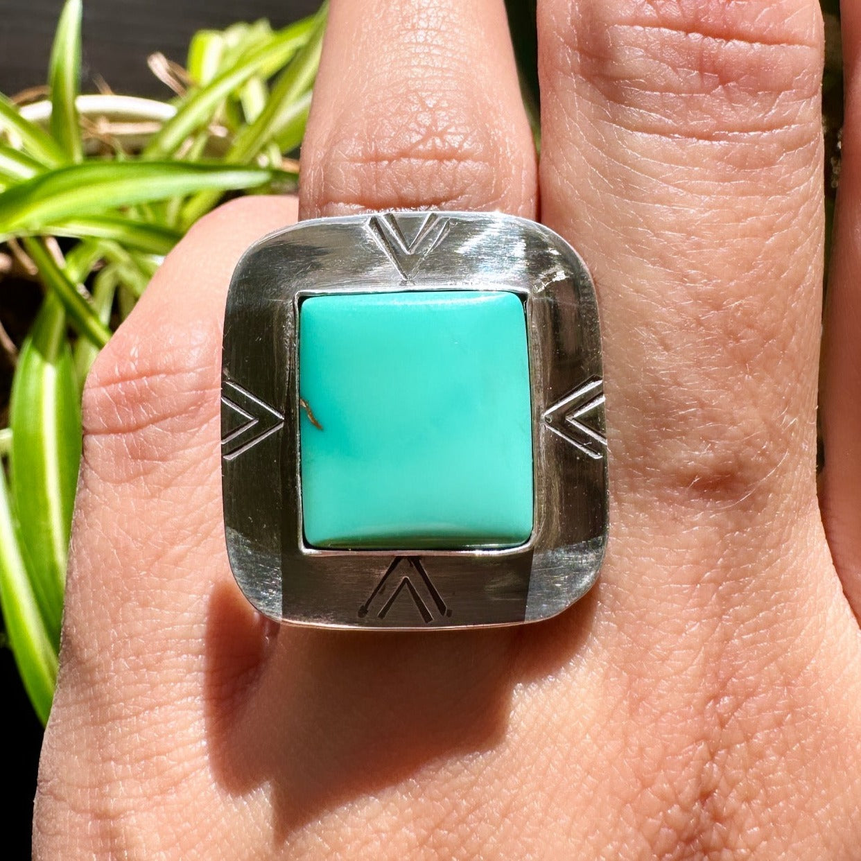 Square Royston Southwest Accent Ring - Size 8