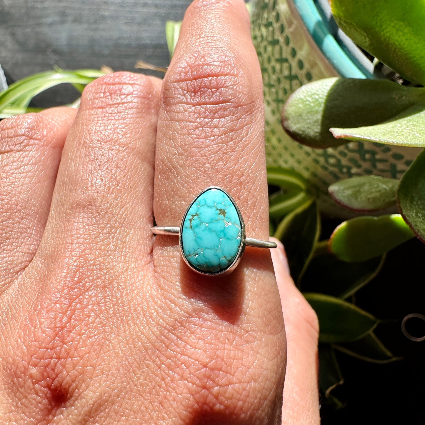 Cute & Simple Everyday Ring - Turquoise - Size 9