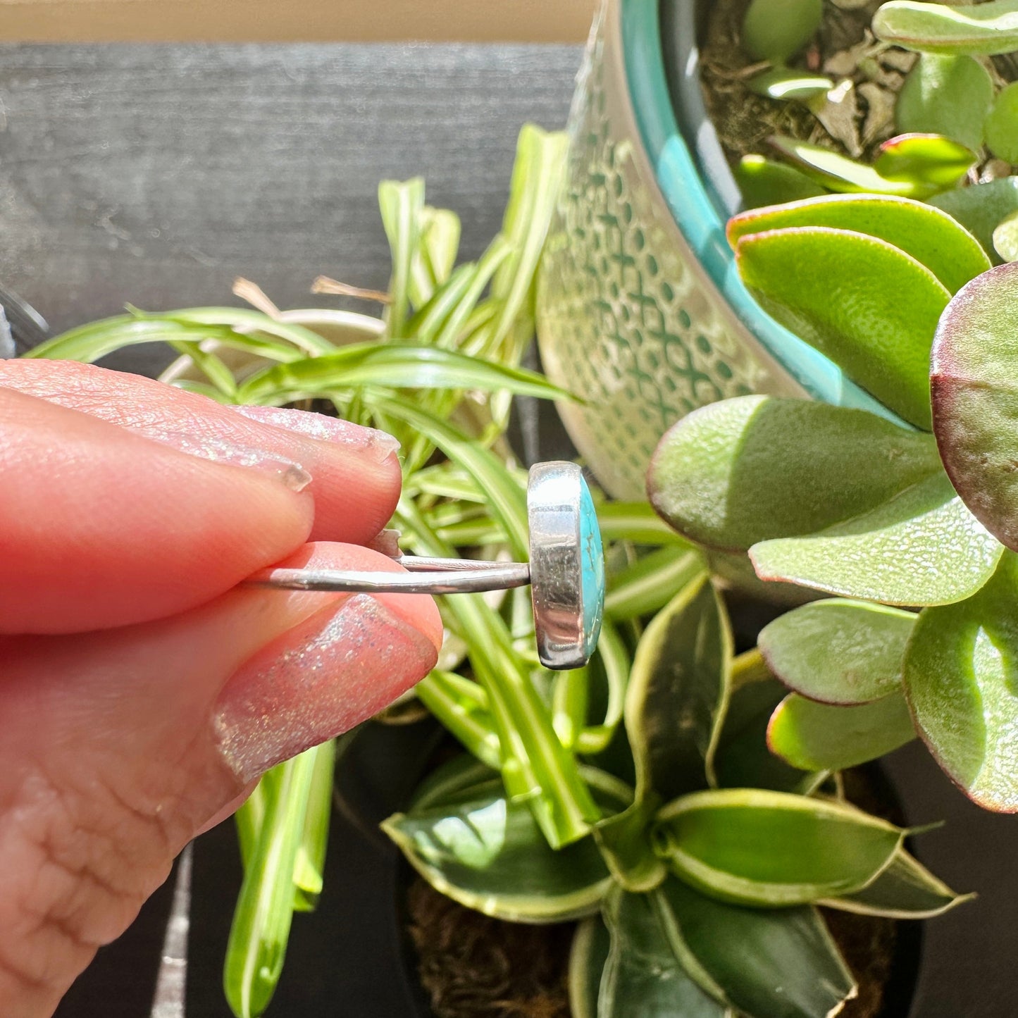 Cute & Simple Everyday Ring - Turquoise - Size 9