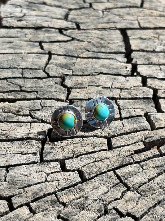 Turquoise Stud Earring Pair - Southwest Design